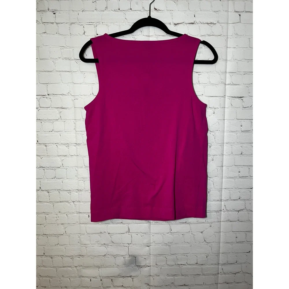 Kate Spade New York‎ Pink Bow Neck Sleeveless Top Fuchsia Cotton Blend Size M
